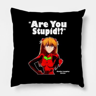 Asuka Are You Stupid Throw Pillow Official Evangelion Merch