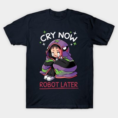 Cry Now Robot Later Shinji Ikari Evangelion Anime T-Shirt Official Evangelion Merch