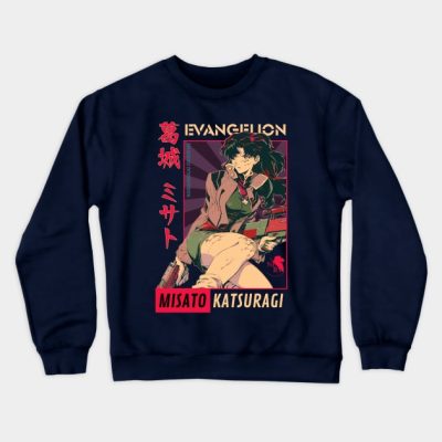 Misato Katsuragi Retro Art Ikigaisekai Crewneck Sweatshirt Official Evangelion Merch