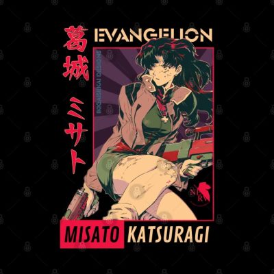 Misato Katsuragi Retro Art Ikigaisekai Tapestry Official Evangelion Merch