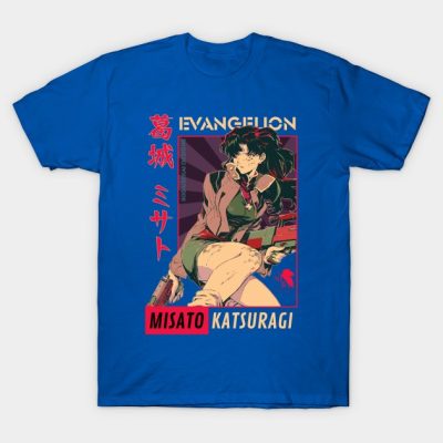 Misato Katsuragi Retro Art Ikigaisekai T-Shirt Official Evangelion Merch