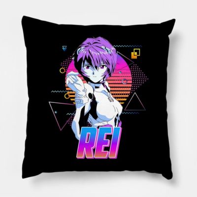 Rei Ayanami Retro Art Throw Pillow Official Evangelion Merch