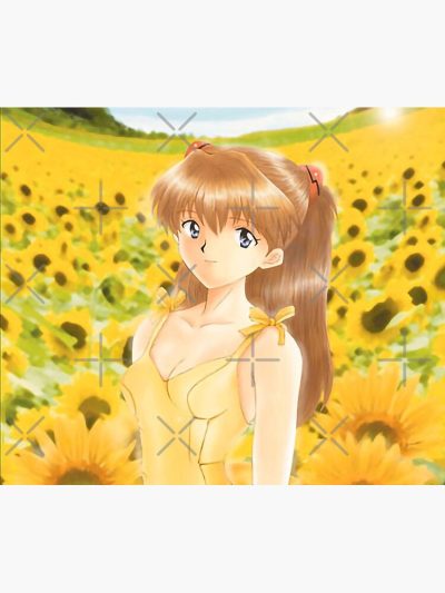 Asuka Langley Soryu - Field Of Sunflowers - Neon Genesis Evangelion Tapestry Official Evangelion Merch