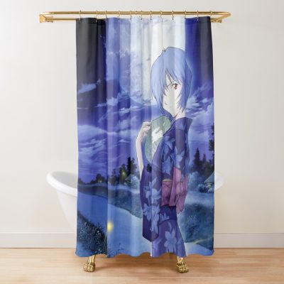 Rei Ayanami - Kimono Moon - Neon Genesis Evangelion Shower Curtain Official Evangelion Merch